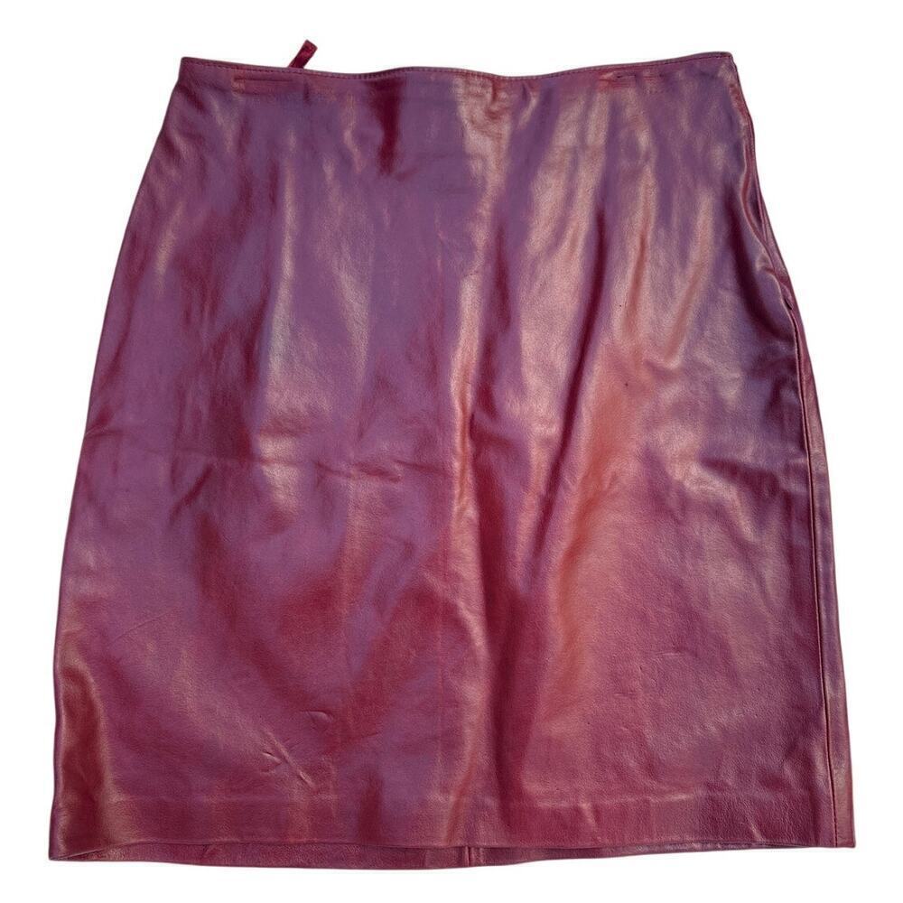 Finity Red Leather Skirt NWT Size 12 - Flaw